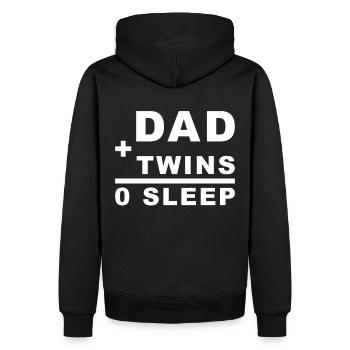 Papa + Jumeaux = 0 Sommeil - Sweat à capuche Premium bio Homme - noir - Dos - Nico (187cm)
