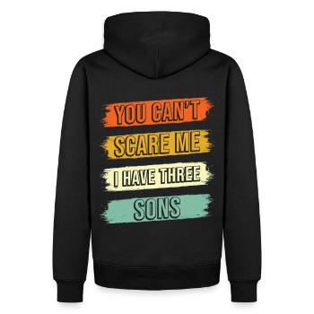 Tu ne peux pas me faire peur, j’ai trois fils - Sweat à capuche Premium bio Homme - noir - Dos - Nico (187cm)