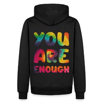 You are enough - Männer Premium Bio Hoodie - Schwarz - Hinten - Nico (187cm)