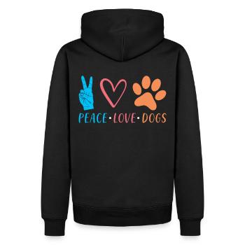 Chiens Disant Paix Amour Chiens - Sweat à capuche Premium bio Homme - noir - Dos - Nico (187cm)