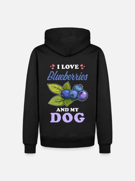 Blueberries and dogs saying - Men’s Premium Organic Hoodie - black