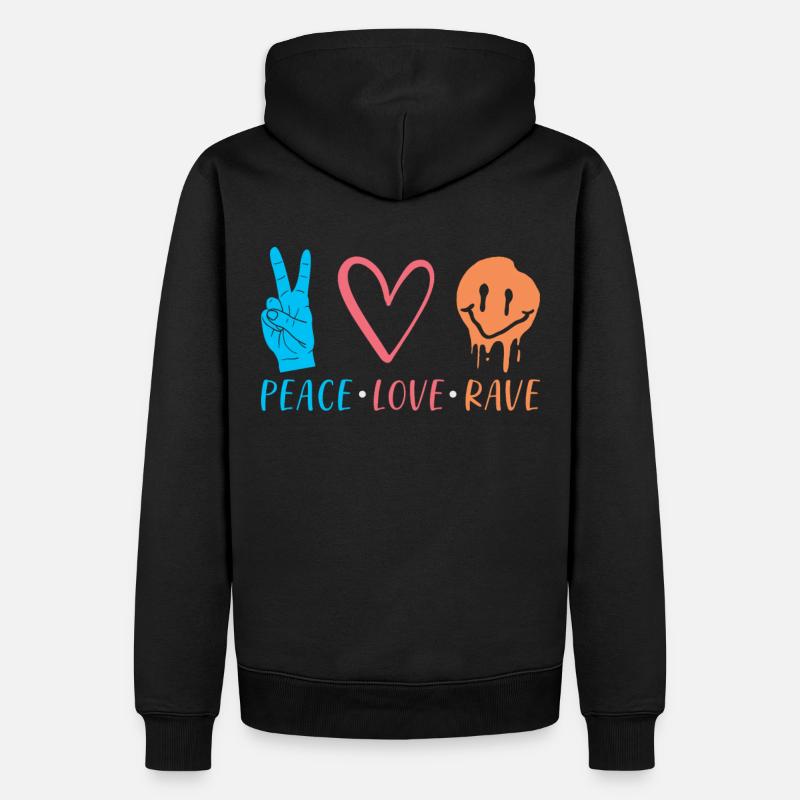 Rave - Männer Premium Bio Hoodie - Schwarz
