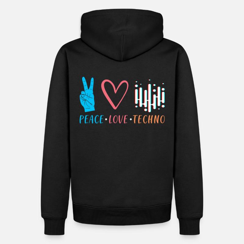 Techno - Männer Premium Bio Hoodie - Schwarz
