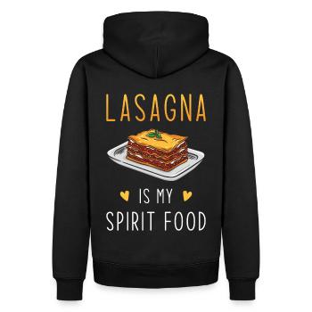 Nourriture préférée des lasagnes - Sweat à capuche Premium bio Homme - noir - Dos - Nico (187cm)
