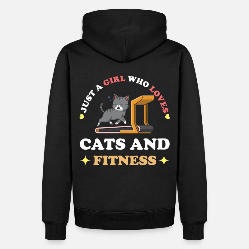 Fitness et chats Saying - Sweat à capuche Premium bio Homme - noir