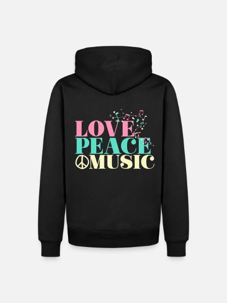 Love Peace Music - Men’s Premium Organic Hoodie - black