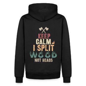 Cadeau bûcheron - Sweat à capuche Premium bio Homme - noir - Dos - Nico (187cm)
