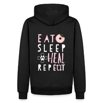 Cadeau vétérinaire - Sweat à capuche Premium bio Homme - noir - Dos - Nico (187cm)