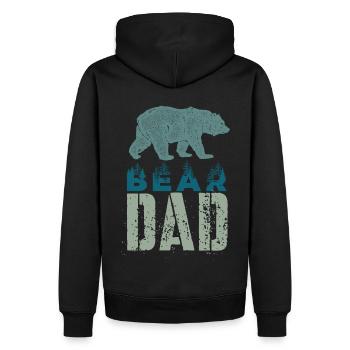 Papa ours - Sweat à capuche Premium bio Homme - noir - Dos - Nico (187cm)