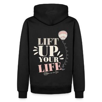 Élevez votre vie - Sweat à capuche Premium bio Homme - noir - Dos - Nico (187cm)