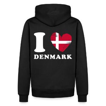 Dänemark J’aime le Danemark - Sweat à capuche Premium bio Homme - noir - Dos - Nico (187cm)