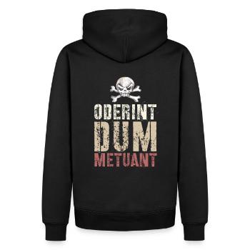 Oderent dum Metuant - Männer Premium Bio Hoodie - Schwarz - Hinten - Nico (187cm)