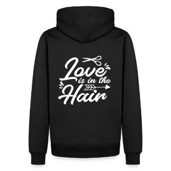 Frsiuerin Geschenk L’amour est dans les cheveux - Sweat à capuche Premium bio Homme - noir - Dos - Nico (187cm)