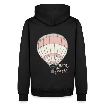 Heißluftballon Reisen Weltreise - Männer Premium Bio Hoodie - Schwarz - Hinten - Nico (187cm)