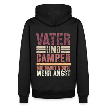 Papa und Camper - Männer Premium Bio Hoodie - Schwarz - Hinten - Nico (187cm)