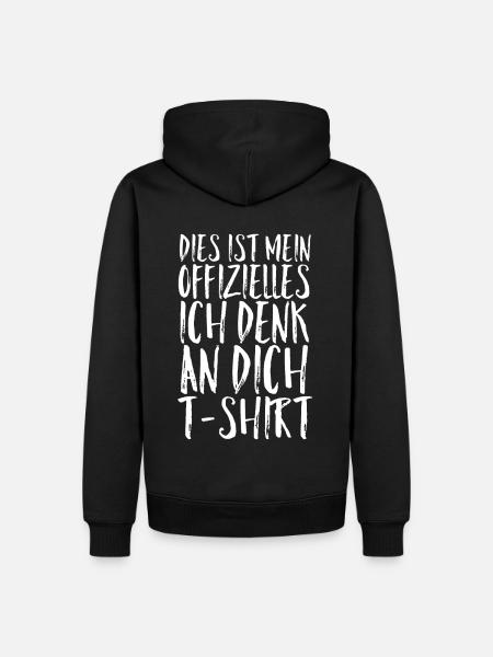 Ich denk an Dich Tshirt - Männer Premium Bio Hoodie - Schwarz