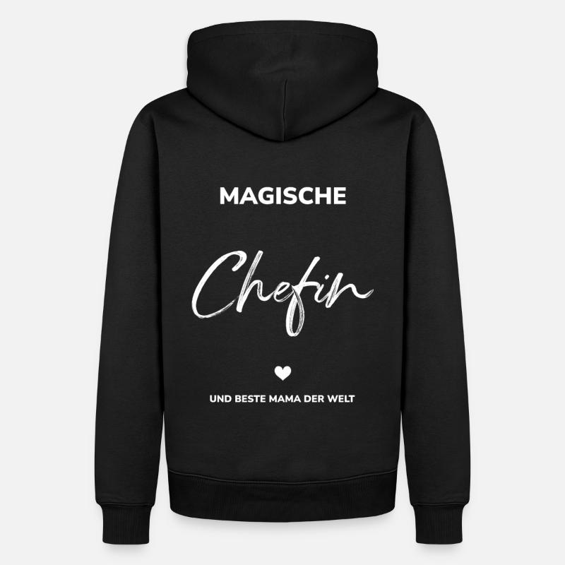 Chefin und Mama - Männer Premium Bio Hoodie - Schwarz