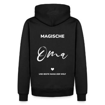 Oma und Mama - Männer Premium Bio Hoodie - Schwarz - Hinten - Nico (187cm)