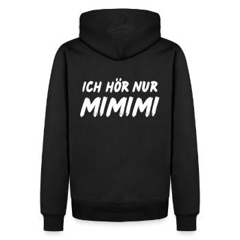 Ich hör nur Mimimi - Männer Premium Bio Hoodie - Schwarz - Hinten - Nico (187cm)