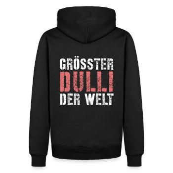 Dulli - Männer Premium Bio Hoodie - Schwarz - Hinten - Nico (187cm)