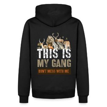 Animal sauvage - Sweat à capuche Premium bio Homme - noir - Dos - Nico (187cm)