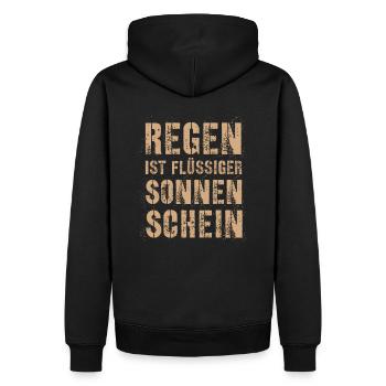 Regen ist flüssiger Sonnenschein - Männer Premium Bio Hoodie - Schwarz - Hinten - Nico (187cm)