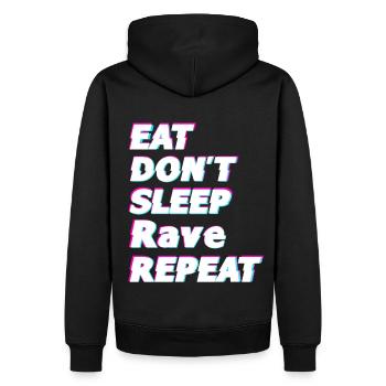 Idée cadeau Raver - Sweat à capuche Premium bio Homme - noir - Dos - Nico (187cm)