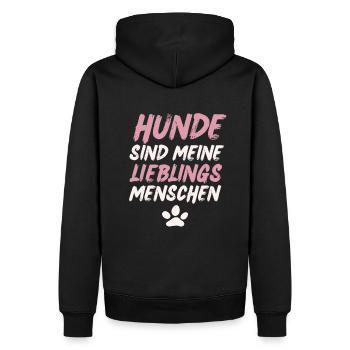 Hunde sind meine Lieblingsmenschen - Männer Premium Bio Hoodie - Schwarz - Hinten - Nico (187cm)