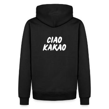 Ciao Cocoa - Men’s Premium Organic Hoodie - black - Back - Nico (187cm)