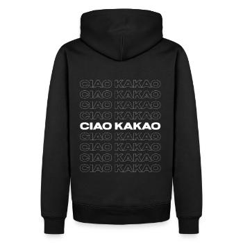 Ciao Cocoa - Men’s Premium Organic Hoodie - black - Back - Nico (187cm)