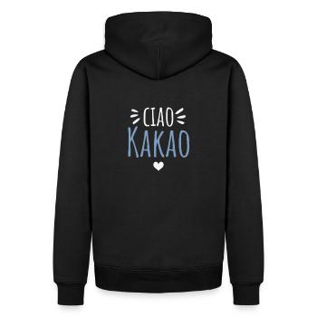 Ciao Cocoa - Men’s Premium Organic Hoodie - black - Back - Nico (187cm)