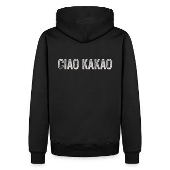 Ciao Cocoa - Men’s Premium Organic Hoodie - black - Back - Nico (187cm)