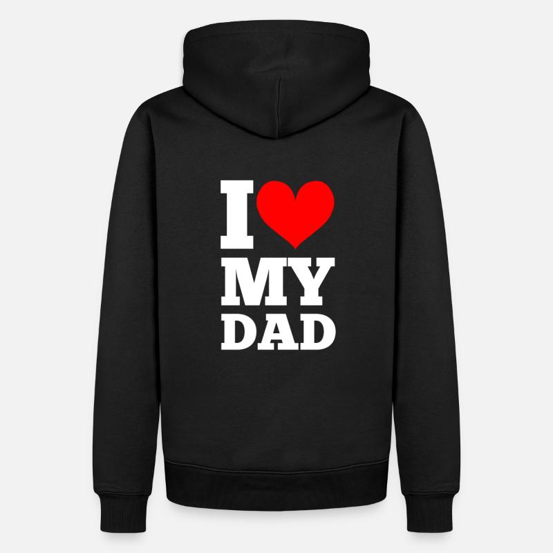 J’aime mon père - Sweat à capuche Premium bio Homme - noir