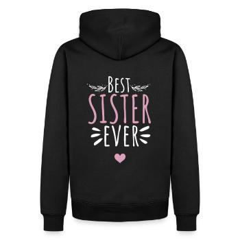 Beste Schwester - Männer Premium Bio Hoodie - Schwarz - Hinten - Nico (187cm)