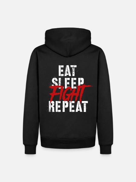 Eat Sleep Fight Repeat - Men’s Premium Organic Hoodie - black
