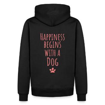Hunde Spruch - Männer Premium Bio Hoodie - Schwarz - Hinten - Nico (187cm)