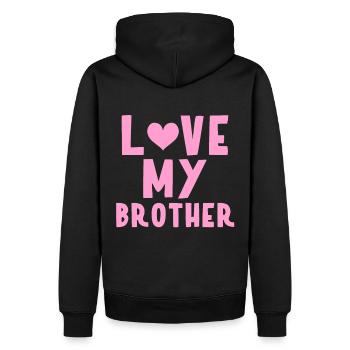 J’aime mon frère - Sweat à capuche Premium bio Homme - noir - Dos - Nico (187cm)