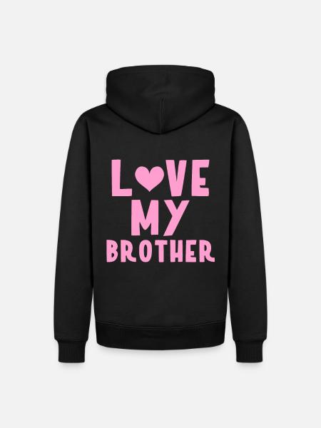 J’aime mon frère - Sweat à capuche Premium bio Homme - noir
