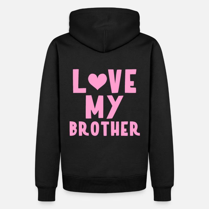 J’aime mon frère - Sweat à capuche Premium bio Homme - noir