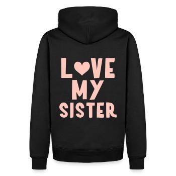 Moi ma sœur - Sweat à capuche Premium bio Homme - noir - Dos - Nico (187cm)