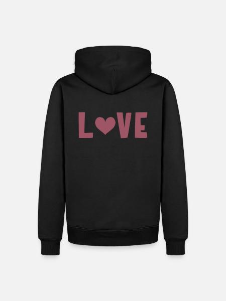 Love - Männer Premium Bio Hoodie - Schwarz
