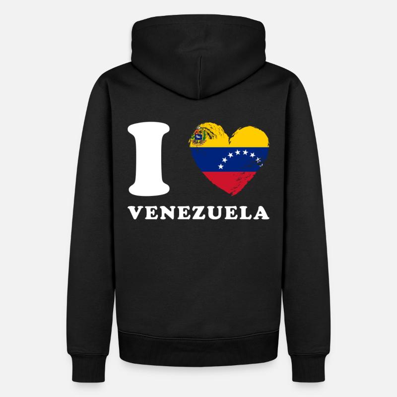J’aime le Venezuela - Sweat à capuche Premium bio Homme - noir