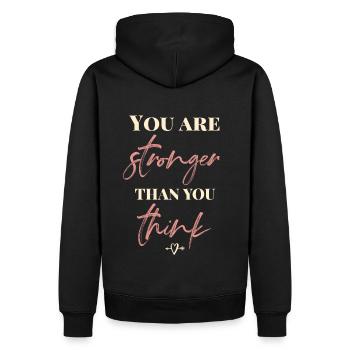 Vous êtes plus fort que vous ne le pensez - Sweat à capuche Premium bio Homme - noir - Dos - Nico (187cm)