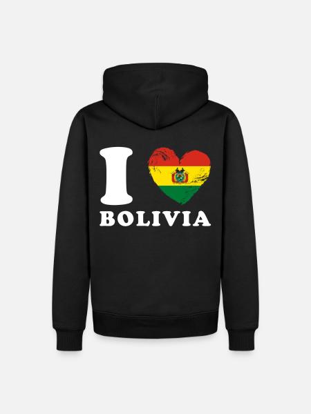 I love Bolivia - Men’s Premium Organic Hoodie - black