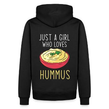 Hummus Juste une fille qui aime Hummus - Sweat à capuche Premium bio Homme - noir - Dos - Nico (187cm)