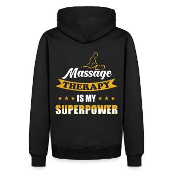 Masseur - Sweat à capuche Premium bio Homme - noir - Dos - Nico (187cm)