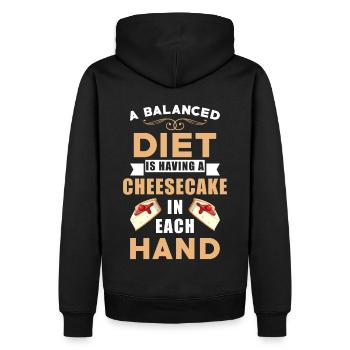 Régime cheesecake - Sweat à capuche Premium bio Homme - noir - Dos - Nico (187cm)