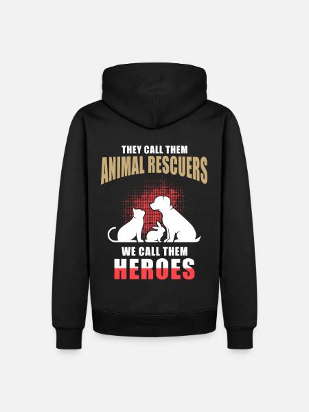 Tierretter - Männer Premium Bio Hoodie - Schwarz