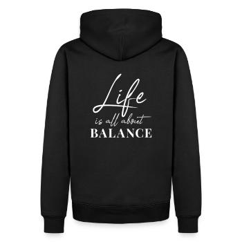 Balance - Sweat à capuche Premium bio Homme - noir - Dos - Nico (187cm)