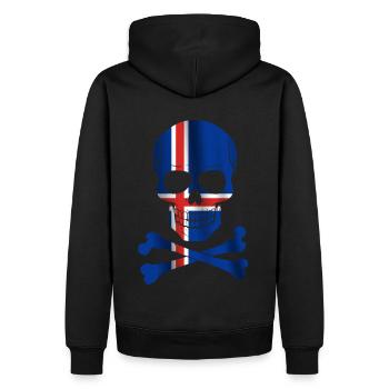 Island Flagge - Männer Premium Bio Hoodie - Schwarz - Hinten - Nico (187cm)